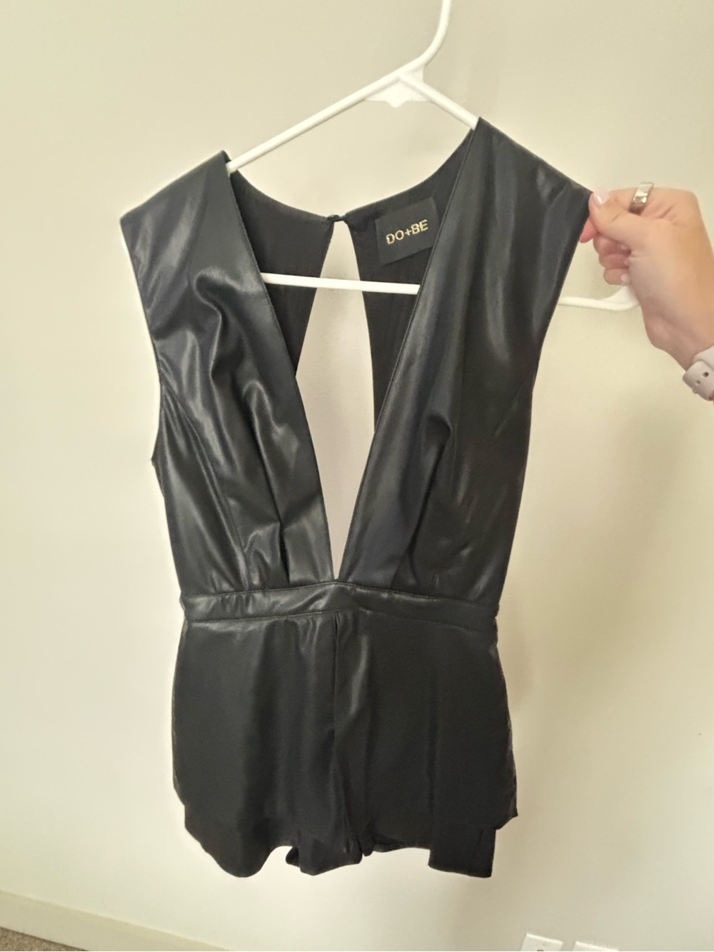 DO+BE Black leather romper - Picture 3 of 5